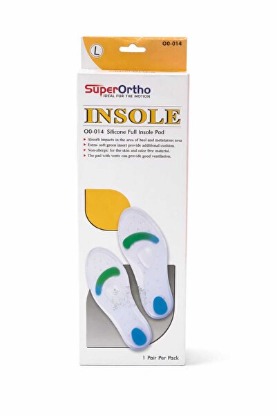 SUPERORTHO وسادة نعل كاملة من السيليكون مقاس كبير، زوج واحد