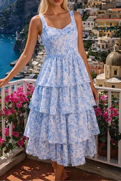 Pulli Collection Φόρεμα μίντι με σχέδια και στρώσεις – Καλοκαιρινό κομψό και ...