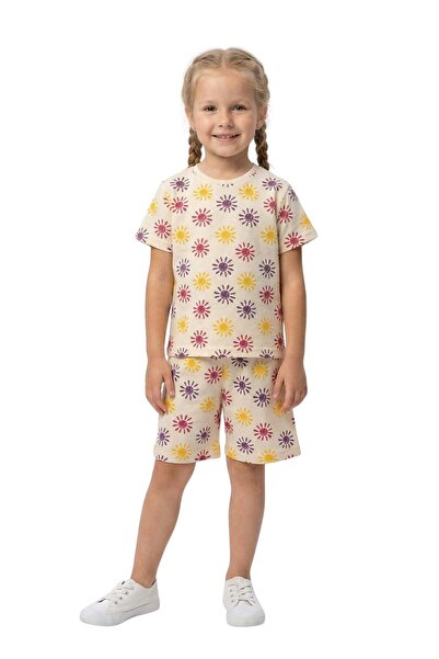 NEWKİDS Πολύχρωμο σετ σορτς για κορίτσια με σχέδιο ήλιου