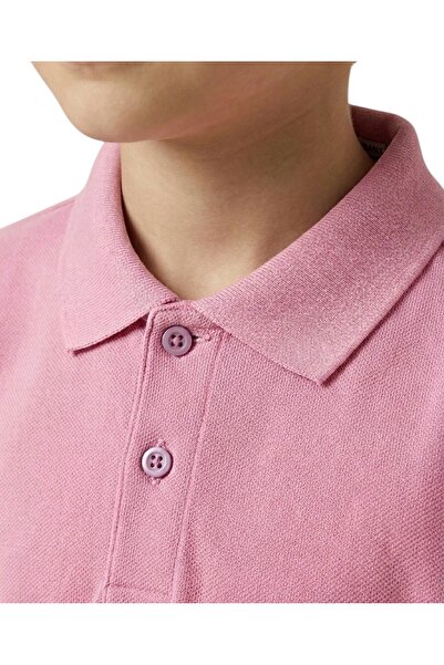 Babix Soft Pembe Kısa Kol 6-16 Yaş Arası Çocuk Okul Lakos Tişört/t-shirt