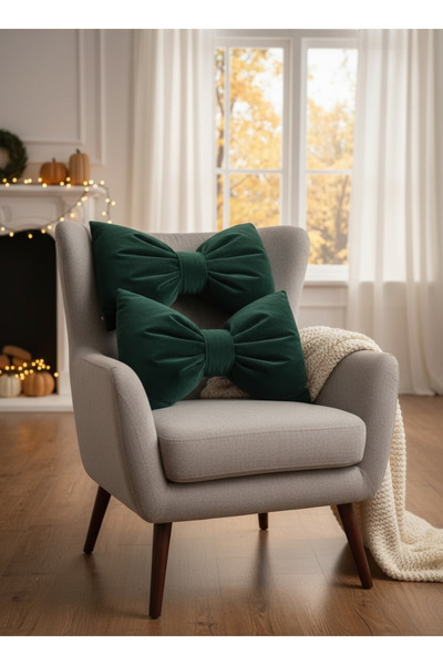 FARCY Διακοσμητικό μαξιλάρι με φιόγκο από βελούδο XXL, υφασμάτινο μαξιλάρι δώρου