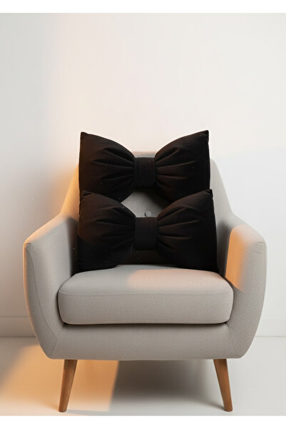 FARCY Διακοσμητικό μαξιλάρι με φιόγκο από βελούδο XXL, υφασμάτινο μαξιλάρι δώρου