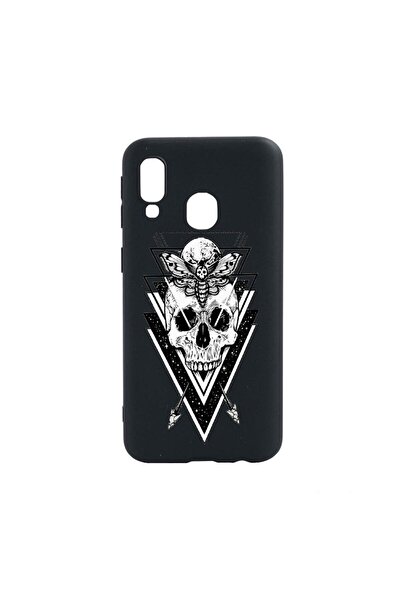 bestcase Силиконов калъф, съвместим със Samsung Galaxy A40, с дизайн на череп...