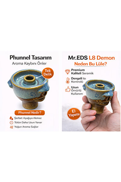 MR EDS Mr.EDS L8 Demon Phunnel Nargile Lülesi – El Yapımı Seramik, Yoğun Aroma & Uzun İçim