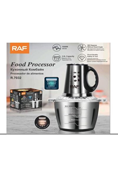 SimpluAcasa Tocator Electric RAF R.7032-T 3L, 1000W, 4 Lame Inox, Bol Inox, P...