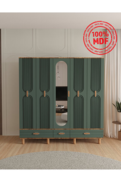 Teen & Bright VENÜS 5 KAPAKLI ÇEKMECELİ GARDIROP - TAMAMI MDF
