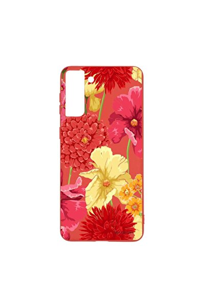 bestcase Θήκη σιλικόνης, Συμβατή με Samsung Galaxy S21 Plus, Κόκκινα και κίτρ...