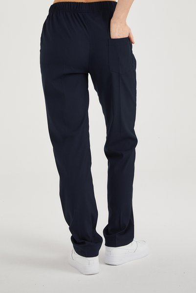 Pozitif Üniforma Navy Blue Lycra Single Bottom Straight Leg Doctor Nurse Trousers