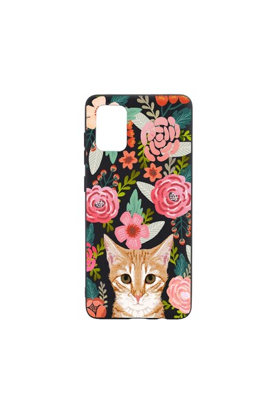 bestcase Θήκη σιλικόνης, Συμβατή με Samsung Galaxy A13 4G, Γάτα και Λουλούδια...