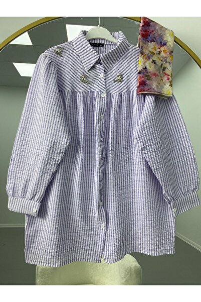 VOLT CLOTHİNG Γυναικείο πουκάμισο με λεπτομέρειες από πέτρα