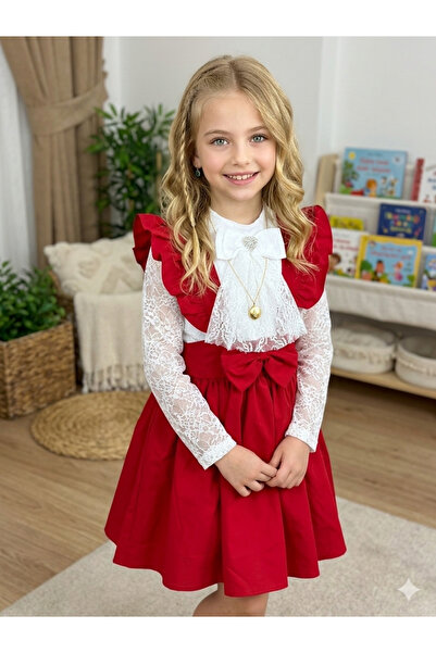 nisaykids Kız çocuk elbise bluz şapka takım