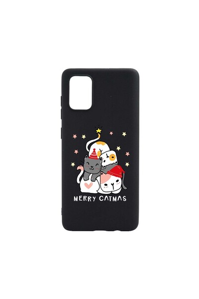 bestcase Θήκη σιλικόνης, Συμβατή με Samsung Galaxy A13 4G, Merry Catmas, ανθε...
