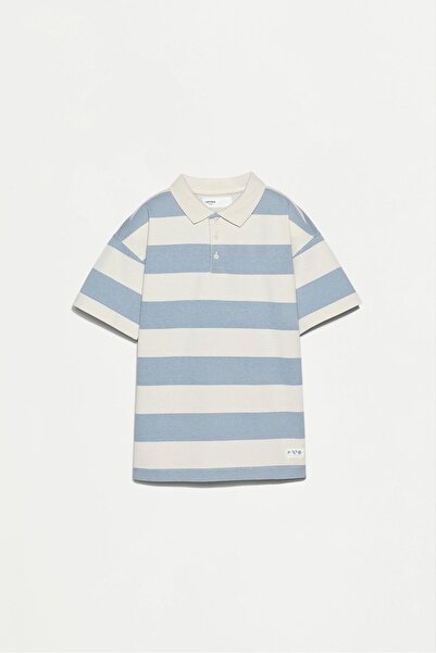LEFTIES Çizgili polo yaka t-shirt