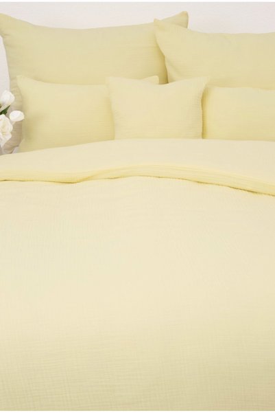 NazeninHome Muslin Duvet Cover Set Single Size Beige |   With Sheets