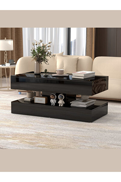 Sare trade Hernest A Kalite MDF Parlak Orta Sehpa Çift Raflı Modern Salon Seh...