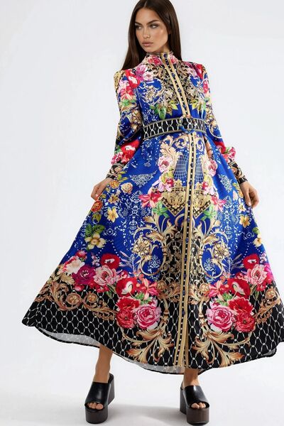 Hiccup Φόρεμα μάξι με λουλουδάτη ζώνη MSN