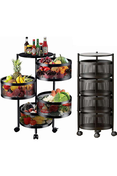 OEM Κινητό ράφι κουζίνας με 4 περιστρεφόμενα συρτάρια, οργανωτής λαχανικών, ο...