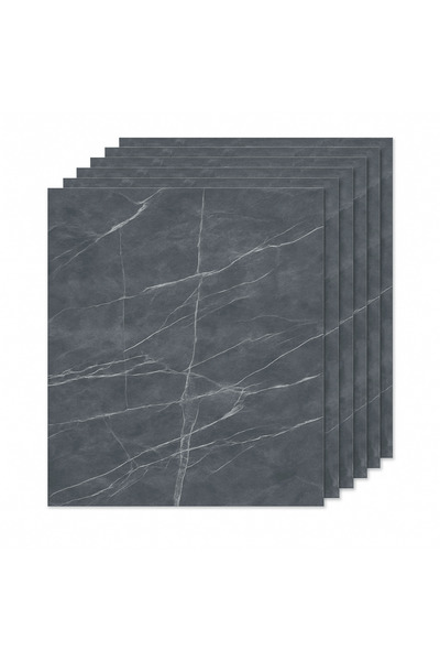 OEM Σετ 28 Αυτοκόλλητα Πλακάκια Δαπέδου με όψη μαρμάρου Ανθρακί (Σετ 28 τεμαχ...