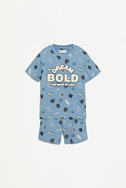 LEFTIES Desenli kısa pijama takımı