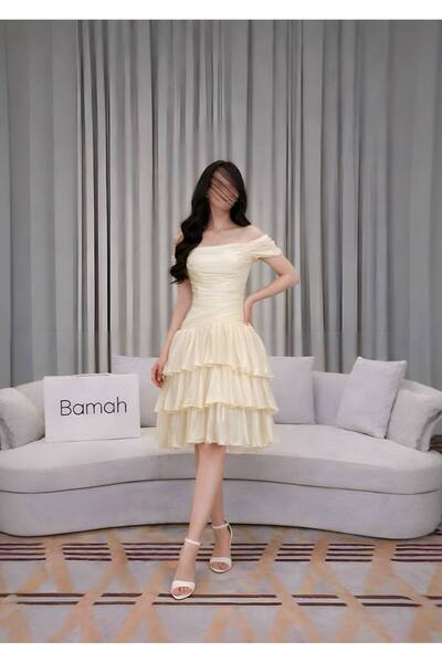 Bamah فستان جورجيت بيج ميدي للسن المحير انيق
