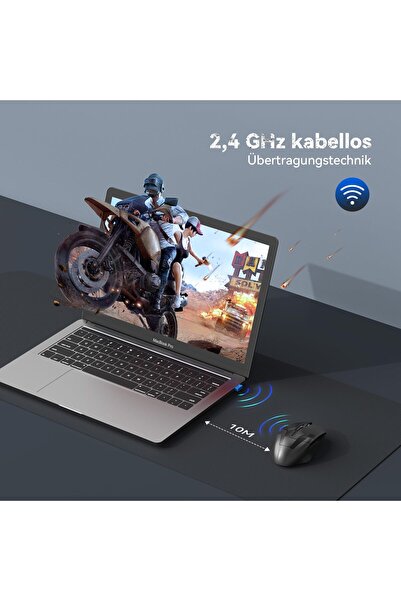 TECKNET Ασύρματο ποντίκι gaming 2.4 GHz 8 κουμπιά 4800 DPI Εργονομικό – Μαύρο