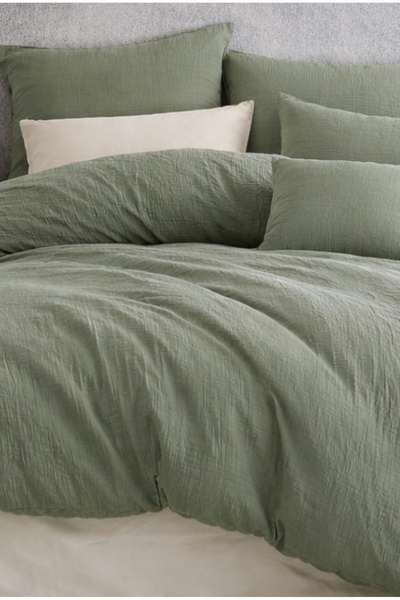 NazeninHome Σετ Παπλωματοθήκης Μουσελίνας Μονό Μπεζ |   Με σεντόνια