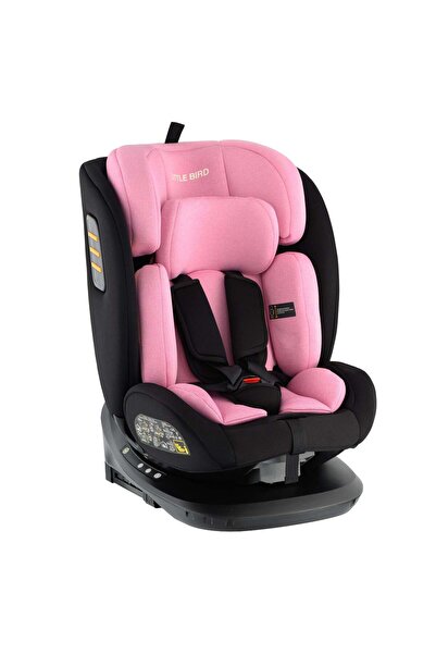 OEM Столче за кола Little Bird розово 0-20кг, въртящо се на 360 градуса с iso...