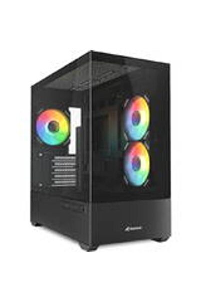 SHARKOON Компютърна кутия MK6 RGB, тип кула (черна, закалено стъкло x 2)