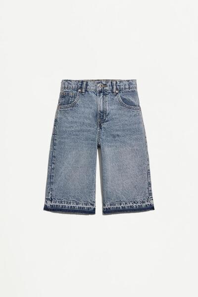 LEFTIES Wide leg denim bermuda