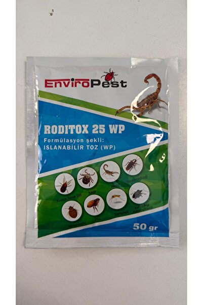Pest Enviro Roditox 25 Wp Toz Kene Pire Akrep ve Tahtakurusu 50 G