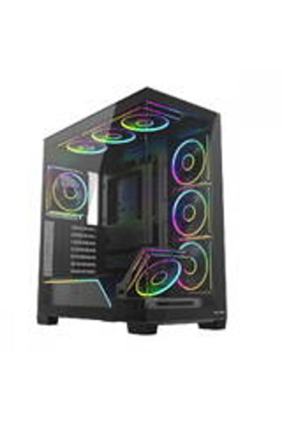 Modecom Carcasa PC Case PC VOLCANO STELLAR PLUS ARGB MIDI 8F Black