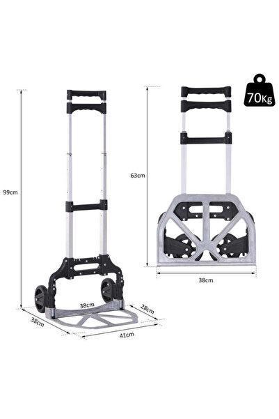 OEM Foldable Shopping Cart with Platform and Extendable Handle - 70kg Capacit...