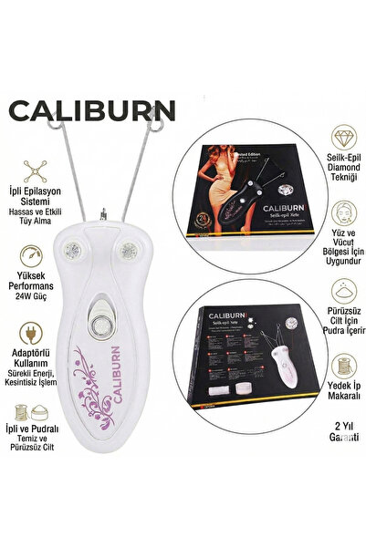CALIBURN Profesyonel İpli Epilasyon Cihazı - 24W Güçlü Hassas Yüz & Vücut Tüy...