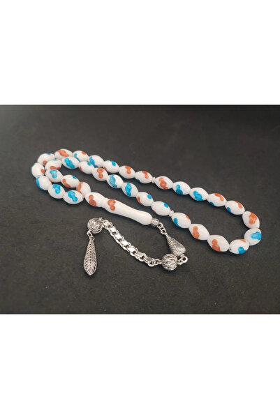 İskeçe Tesbih Κόκκαλο καμήλας μεγάλου μεγέθους με επεξεργασία σε σχέδιο μεταλ...