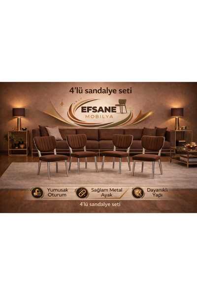 Efsane i.E.G ELMA SANDALYE 4 ADET SALON MUTFAK YEMEK ODASI SALON BALKON BAHÇE...
