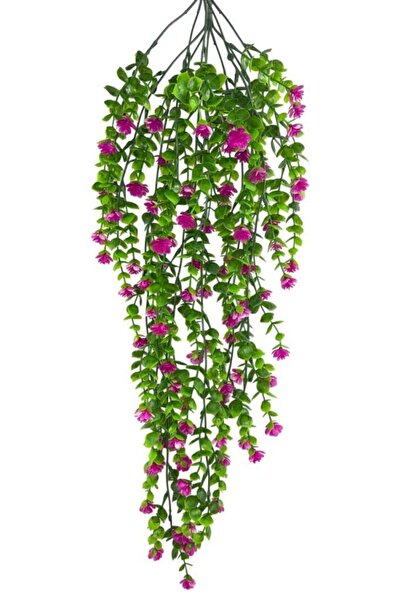 Nettenevime Yapay Çiçek Lila Sarkan Lotus Çiçekli Okaliptus Şimşir Yapay Sarm...