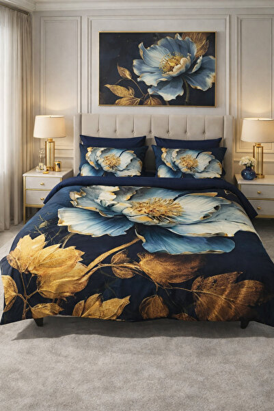 AYBERK HOME TEXTİLE Gold 5D 100% Cotton Double Duvet Cover Set