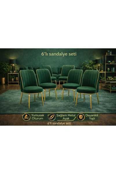 Efsane i.E.G GOLD SANDALYE 6 ADET SALON MUTFAK YEMEK ODASI BAHÇE BALKON OTEL ...