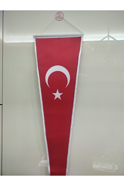 ottotekss 18x50 Üçgen Türk Bayrağı Saten Sert Kartonlu Vantuzlu Araç Cam Kamy...
