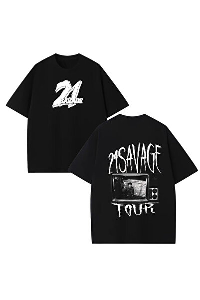 STİL-X Μπλουζάκι 21 Savage με στάμπα, unisex, 100% βαμβακερό, oversized