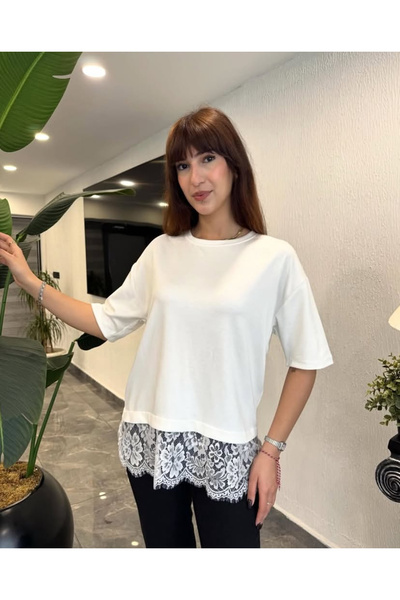 Perry Boutique Γυναικεία φούστα με δαντέλα και λεπτομέρειες, κοντομάνικο μπλο...