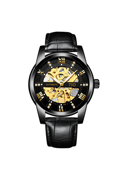 Tio Ανδρικό Αυτόματο Μηχανικό Ρολόι – Κλασικό, Φωτεινό, Πολυτελείας, Δερμάτιν...