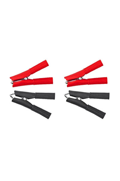 Cabletech Σετ 4 μονωμένων καλυμμάτων κροκόδειλου, μέγ. 30Α (2 κόκκινα + 2 μαύ...