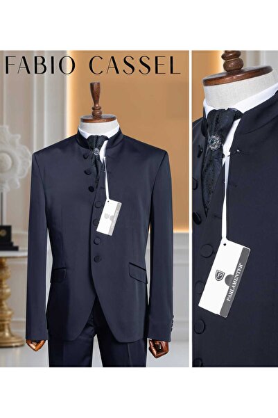 FABIO CASSEL Erkek Slim Fit Damatlık Takım Elbise – Düğün İçin Özel Tasarım