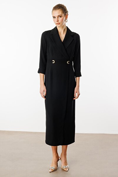 Rain and River Buy accessorized pocketed crossover dress