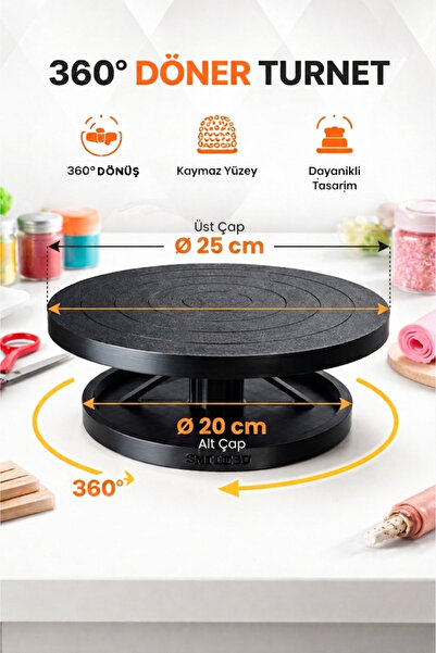 Smile3D 25 cm Turnet Seramik Heykel Ve Pasta