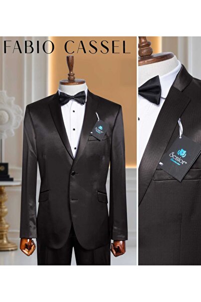 FABIO CASSEL Erkek Slim Fit Damatlık Takım Elbise – Düğün İçin Özel Tasarım