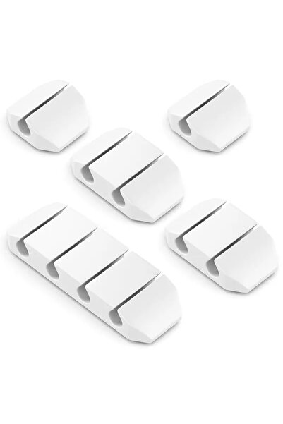 deleyCON Σετ 5 λευκών αυτοκόλλητων οργανωτών καλωδίων MK5539