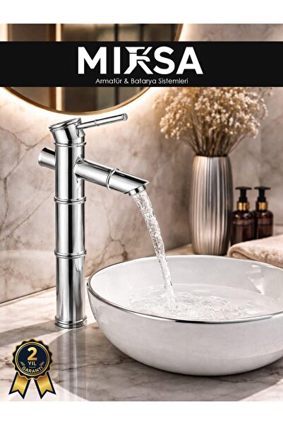 MİXSA LÜX KROM BAMBU ÇANAK LAVABO PREMIUM LAVABO BATARYASI