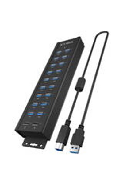 ICY BOX USB хъб 20-в-1, Raidsonic, със захранване, бутон за включване/изключв...